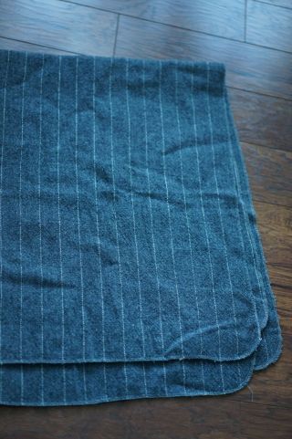 VTG Tennessee Woolen Mills Lightwgt Gray Stripes Wool blend Blanket 40 