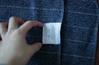 VTG Tennessee Woolen Mills Lightwgt Gray Stripes Wool blend Blanket 40 