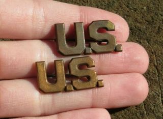Ww1 Us Army Military Officer Collar Insignia Pin Set