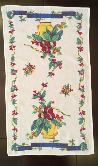 Vintage Kitchen Dish Towels (set Of 2) Floral Print 15.  5 " X 26 " Pre - Owned
