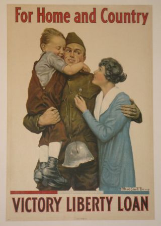 Air Force Biplane Poster Linen First World War I Ww1 Wwi 1918 Orr