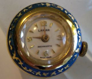 Vintage Lamar Pendant Ball Watch Swiss Made Needs Repaired Blue