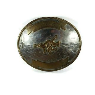 Vintage Western Horse German Silver Rodeo Cowboy Belt Buckle Not Engraved