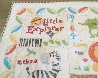 Crib Quilt,  Cross Stitch Embroidery,  Animals,  Leaves,  Little Explorer,  Zebra 3