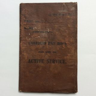 Ww1 Canada Cef Soldiers Paybook Named 52nd Battalion Pte Caucutt 439534