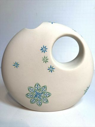 Javier Servin Handpainted Vase Blue Green Mexico 3