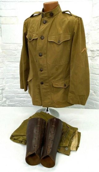 Wwi Us Army Enlisted Uniform With Leather Spats