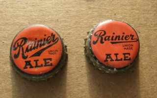 2 Dif Rainier Ale Cork Beer Caps Vintage Cork Caps San Francisco California Ca