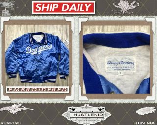 Vintage Danny Goodman Embroider La Dodgers Satin Jacket 80 