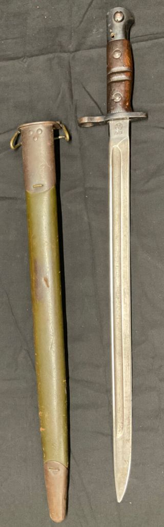 Wwi Us 1917 Winchester Bayonet M1917 W/ Scabbard P17 Enfield Shape