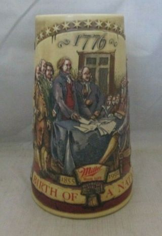 Miller Beer Stein 2nd Birth Of A Nation 1776 Declaration Of Independence