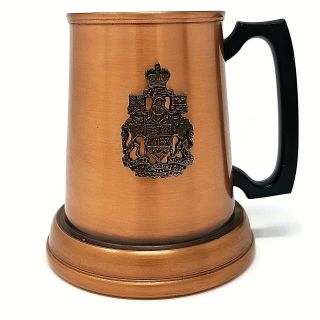 Copper Tavern Mug Tankard Fantasy Copperware Canada Crest A Mari Usque Ad Mare