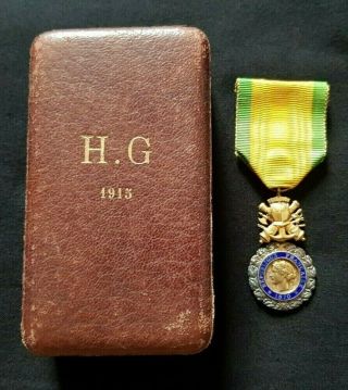 Ww1 French Military Medal Valor And Discipline In Case 1915 Named