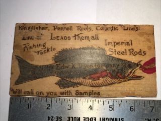 Vintage Edw.  K Tryon Company Wooden Postcard Fishing