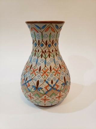 Javier Servin Signed Hand - Painted Ceramic Vase,  Mexico