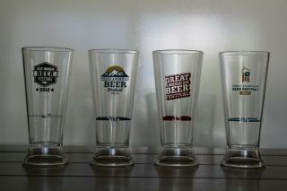 Great American Beer Festival Plastic Taster Cups (4) Set 2012 - 2017 - Denver Co