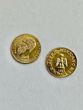 201222011 Set Of Four 1865 Miniature Mexican Gold Coins