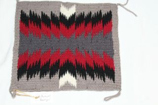 Authentic Miniature Navajo Rug By Artist Gladys Plummer - With - 9 3/4 " X 8 1/2 "