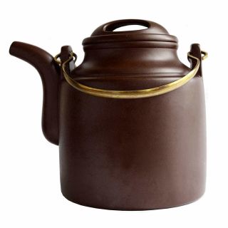 Chinese Yixing Zisha Clay Mud Teapot 22oz/650ml Barrel Pot Infuser Loose Red Tea