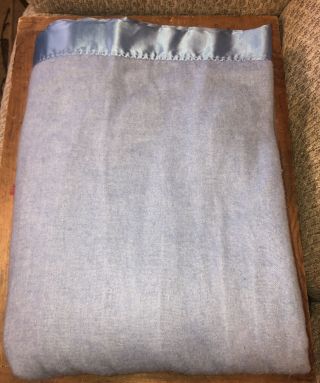 Vintage Sunbeam Blue Twin Thermal Blanket Satin Trim Heated Blanket No Cord