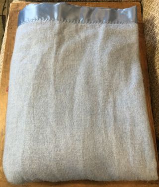Vintage Sunbeam Blue Twin Thermal Blanket Satin Trim Heated Blanket NO Cord 2