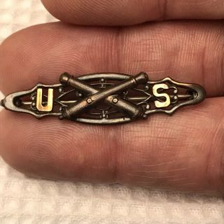 Ww1 Vintage Us Army Field Artillery Sweetheart Lapel Pin With Crossed Cannons