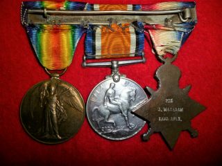 WW1 1914 - 15 Star Bi - Lingual Victory Medal Trio to an Aussie from Tasmania in SAI 2