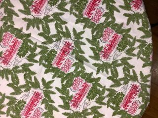 Vintage Vera Neumann Holiday Christmas Candy Cane Tablecloth 52x66 Oblong Vguc