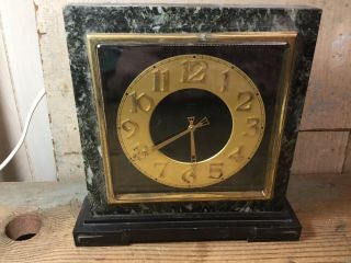 Vintage E.  Gubelin Lucerne Mantle Clock,  Cracked Marble