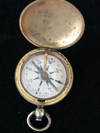 Vintage Ww2 Us Corps Of Engineers Brass Pocket Compass U.  S.  C.  E.  Wwii Taylor 66