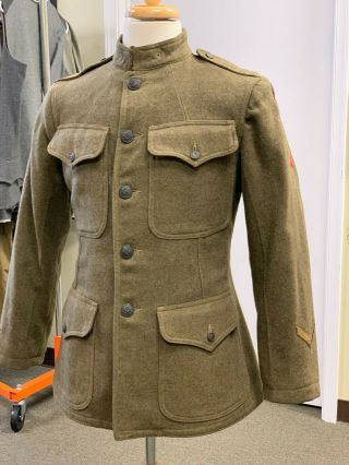Ww1 Us Army Doughboy 1918 Wool Tunic,  38 " Chest,  Arm Patch