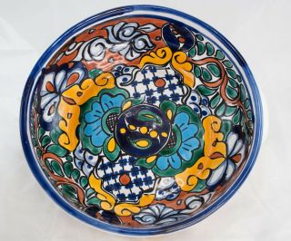 Talavera Bowl Large Mexican Pottery Serving Dish 10 " Casserole
