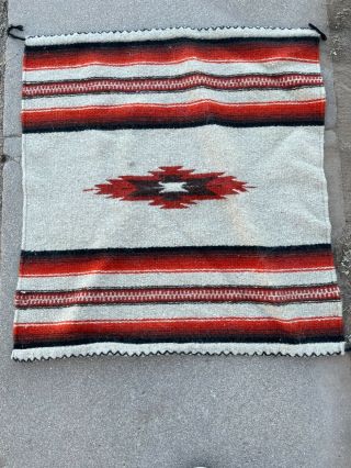 Stunning Navajo Rug Native American Weaving 28.  75 " X 26.  5 " Gray Red Black