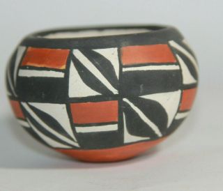 Vintage Miniature Signed Acoma Bowl Pot - Native American Pottery Bowl Vase Pot