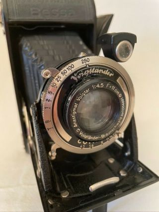 Vintage Voigtlander Bessa Folding Camera,  Voigtar 11cm F4.  5 Lens,  w/Accessories 3
