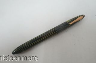 Vintage Sheaffer Lifetime Balanced Tuckaway Green Striated Fountain Pen 14k Nib