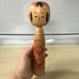 Japanese Vintage Kokeshi Doll Wooden 9.  64 Inches 24.  5 Cm Signed