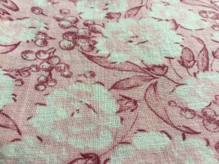 Vintage Pink And White Flowers On Pink Background Cotton Feed Sack