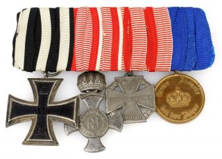 Ww1 German Medal Bar Prussia & Austria Karl Troop Iron Cross Ek 2 Order