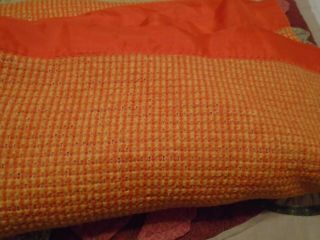 VTG 70 ' s Lightweight Woven ACRYLIC blanket - golden orange color 72x72 2