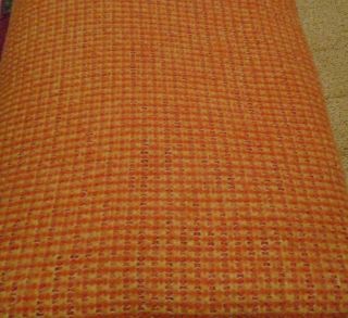 VTG 70 ' s Lightweight Woven ACRYLIC blanket - golden orange color 72x72 3