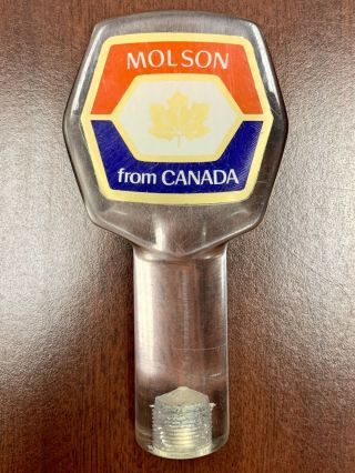 1970s Canada Molson Canadian Beer 5½ Inch Acrylic Tap Handle