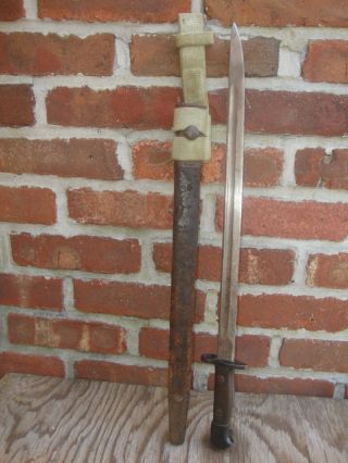 Wwi British Enfield Model 1907 Wilkinson Bayonet Scabbard And Frog P1907