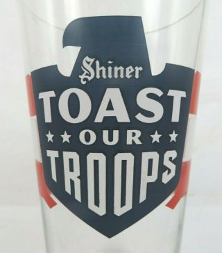 Shiner Beer Pint Glass Boot Camp Toast Troops Texas Us Military Armed Forces