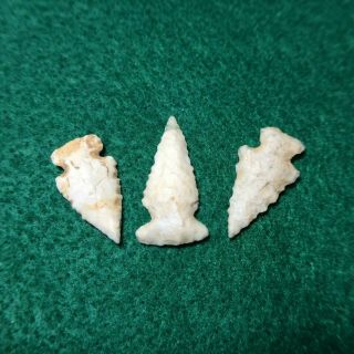 3 Nicely - Formed Arrow Points Native American Arrowhead Artifacts