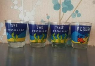Tequila Novelty Shot Glasses Bar One Two Three.  Floor