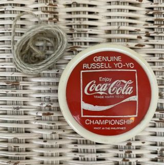 Vintage Russell Yo - Yo Yoyo Championship Coca - Cola Red And White