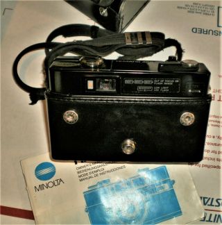 Vintage Minolta Hi - Matic AF2 Point & Shoot 35mm Film Photo Camera Flash & Case 2