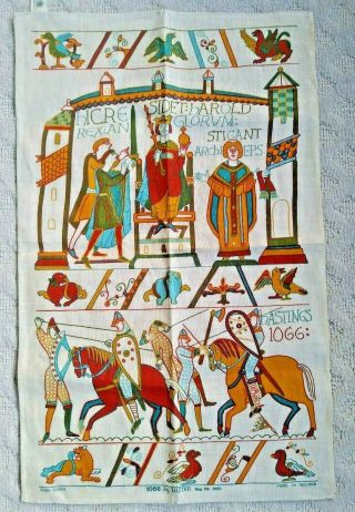 Ulster Weavers Linen Bayeux Tapestry Dishcloth Tea Towel Battle Of Hastings 1066
