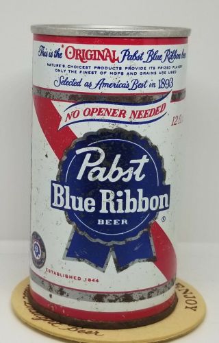 1968 Pabst Blue Ribbon No Opener Needed Pull Tab Beer Can Milwaukee Wi
